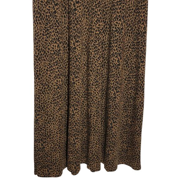Garnet Hill Leopard Animal Print Maxi Dress Sleeveless Brown Black Casual Size L - Picture 11 of 16